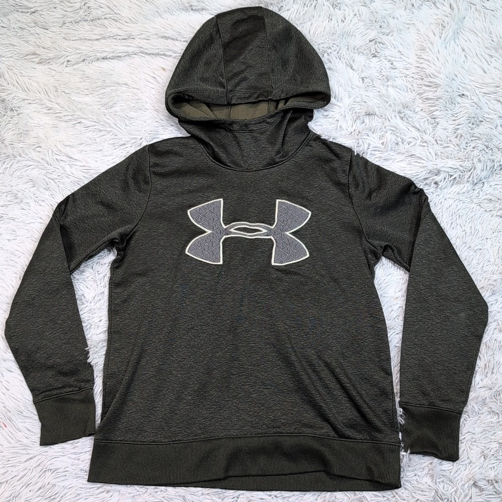 Under Armour Sweatshirt Womens XS Green Hoodie Coldgear Athletic Loose Fit